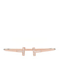 18K Rose Gold Diamond T Wire Bracelet