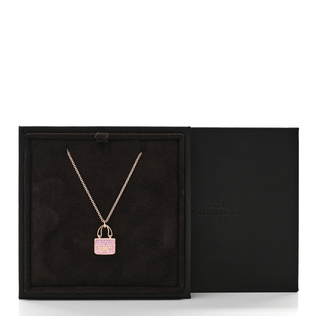 18K Rose Gold Pink Sapphire Constance Amulettes Pendant Necklace