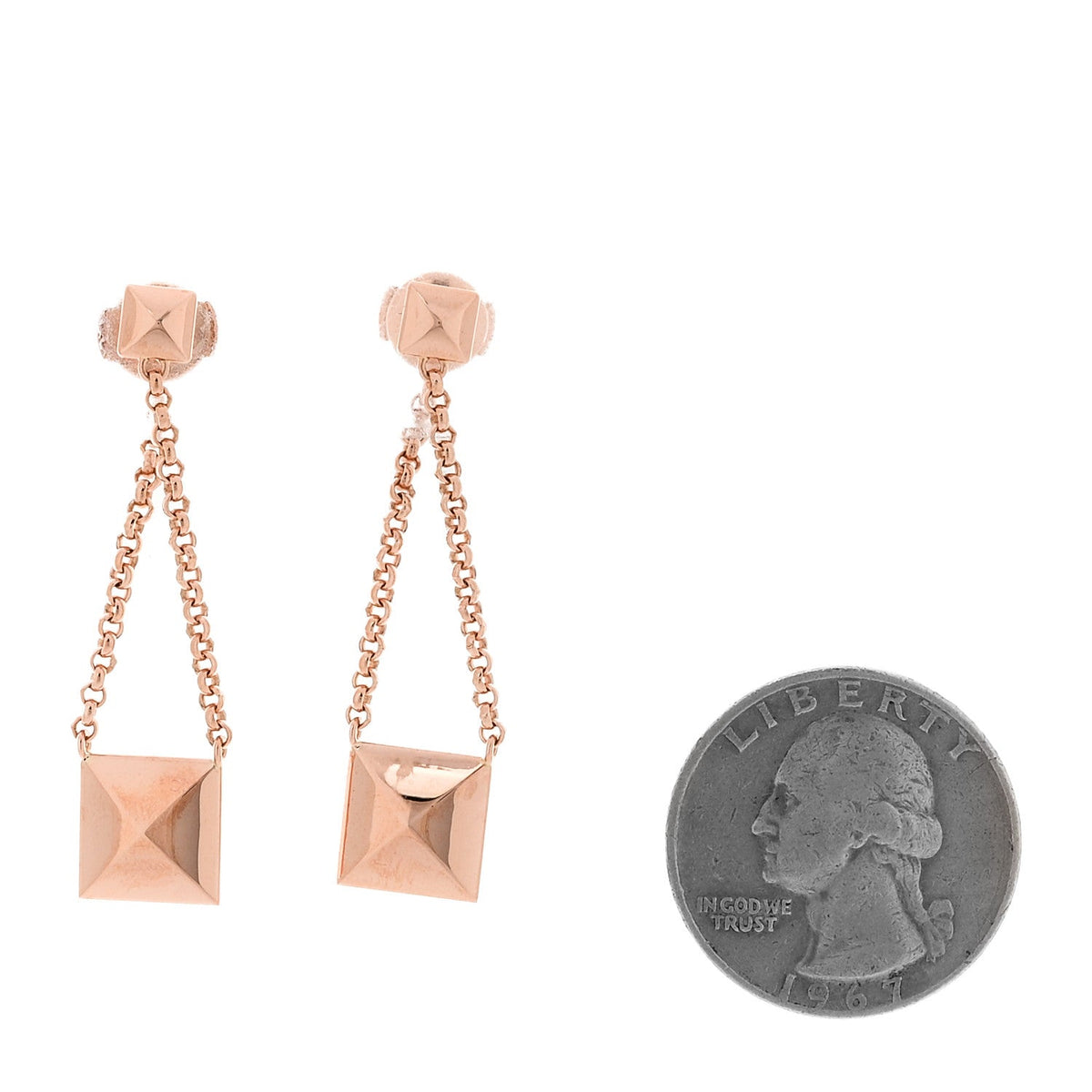 18K Rose Gold Clou d'H Dangle Earrings