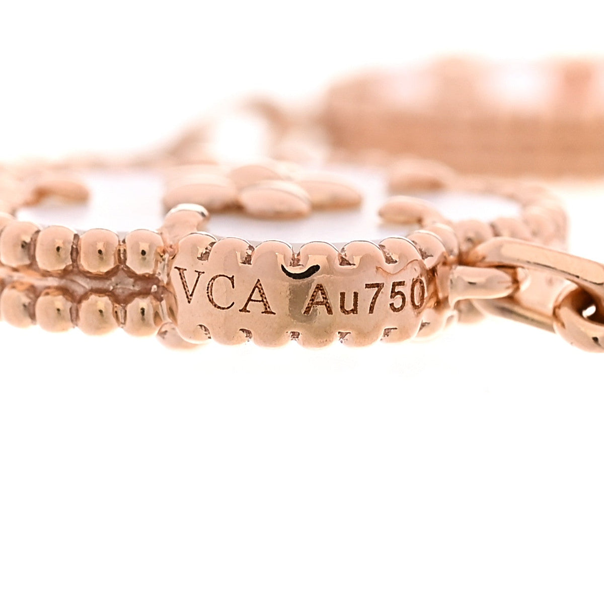 18K Rose Gold Carnelian Mother of Pearl Onyx 5 Motifs Lucky Spring Bracelet