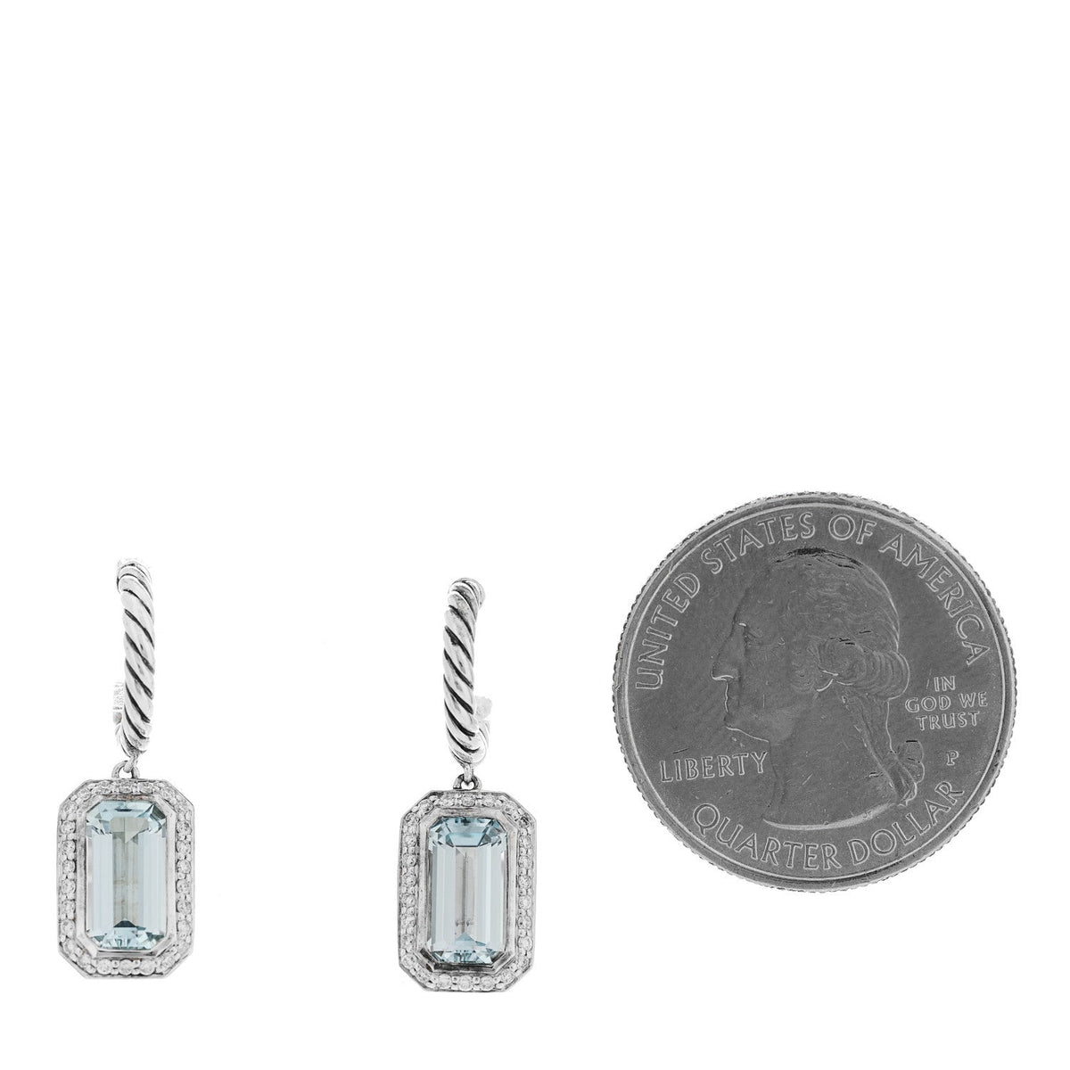 Sterling Silver Diamond Blue Topaz Novella Drop Earrings