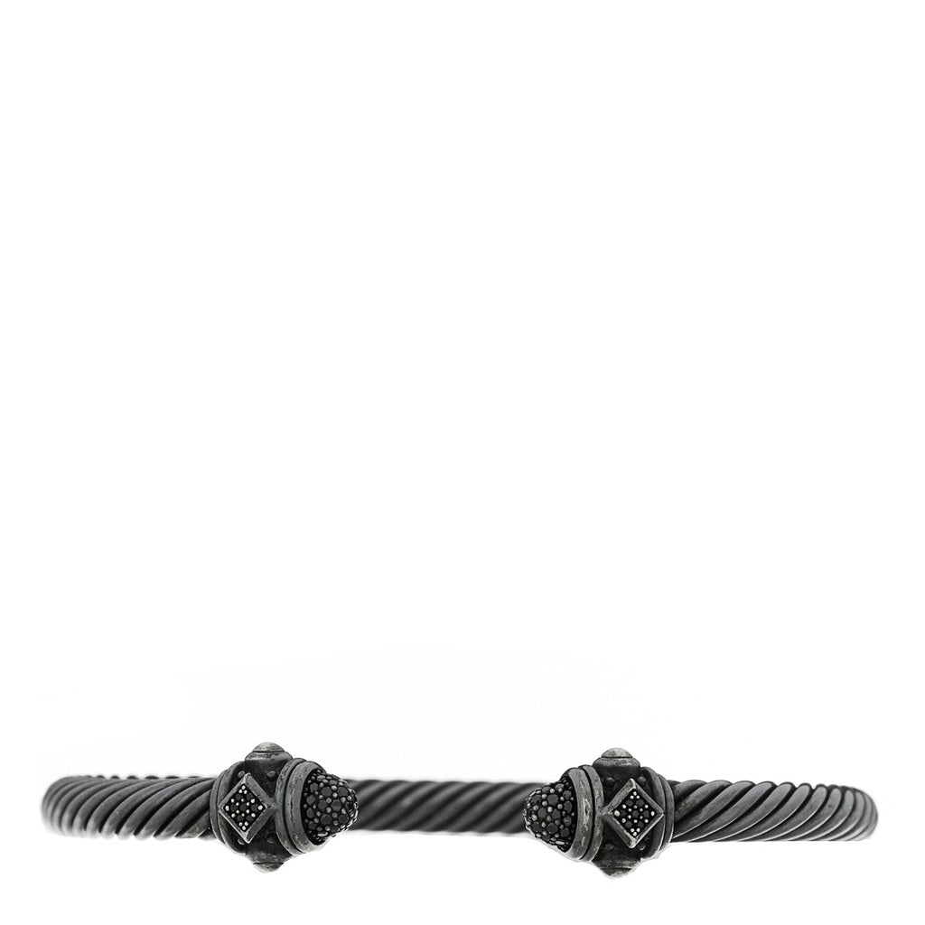 Darkened Sterling Silver Black Diamond 5mm Renaissance Bracelet