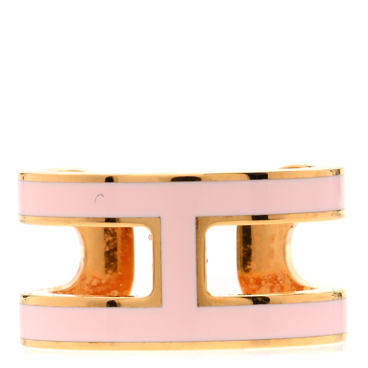 Gold Lacquered Pop H Ear Cuff Black