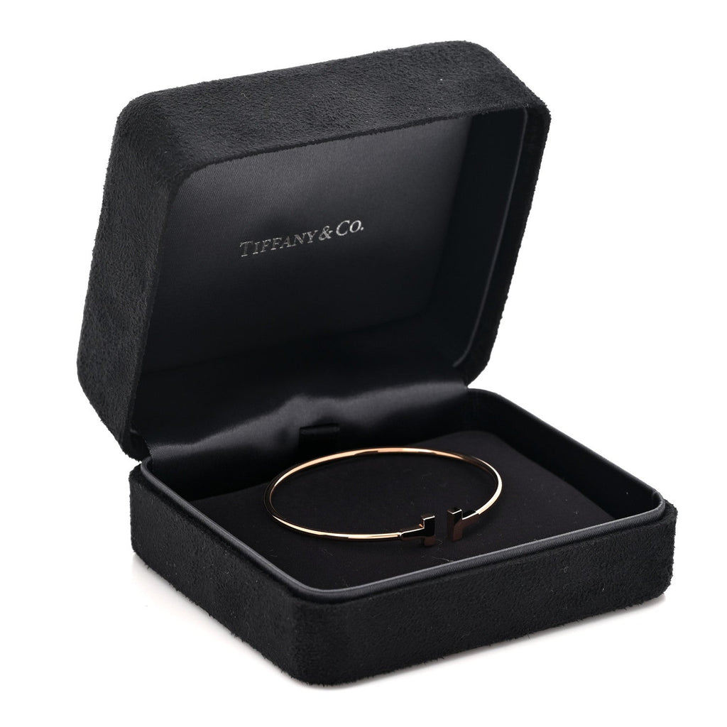18K Rose Gold Narrow T Wire Bracelet