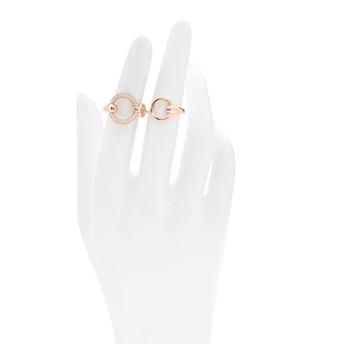 18K Rose Gold Diamond Filet d'Or Double Ring 52 6