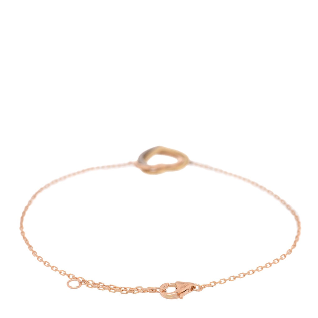 18K Pink Yellow White Gold Trinity Heart Bracelet