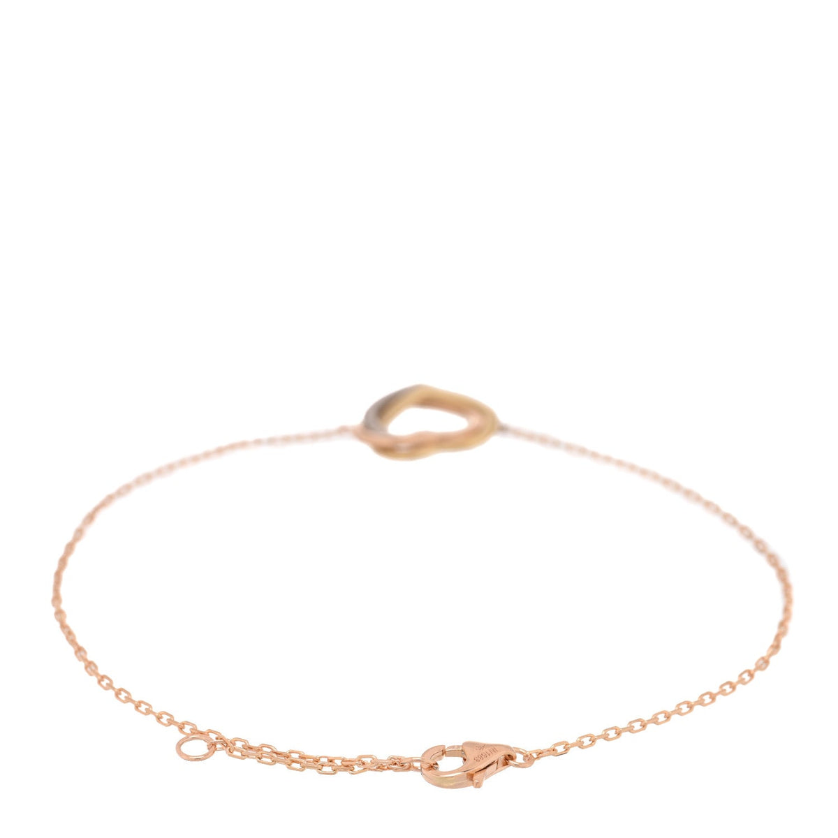18K Pink Yellow White Gold Trinity Heart Bracelet