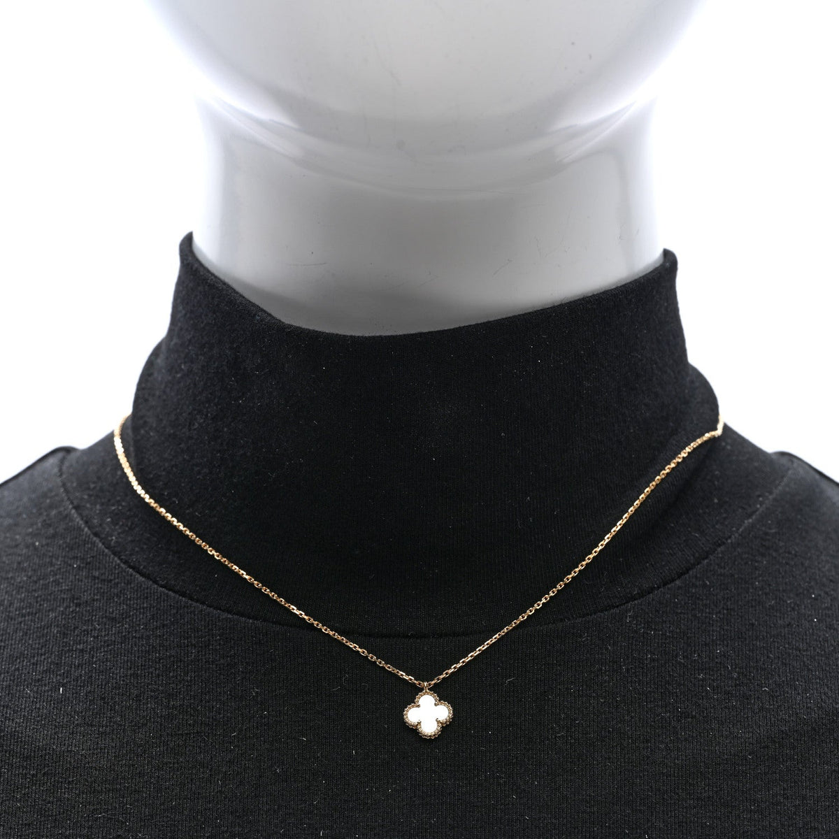 18K Yellow Gold Mother of Pearl Sweet Alhambra Pendant Necklace