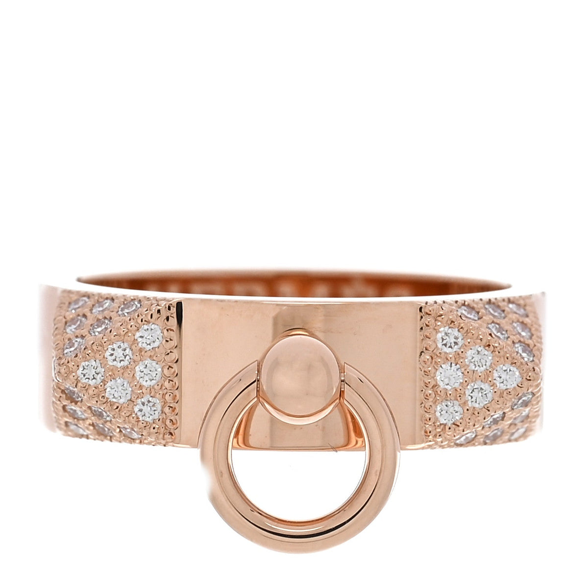 18K Rose Gold Diamond PM Collier de Chien Ring 46 3.75