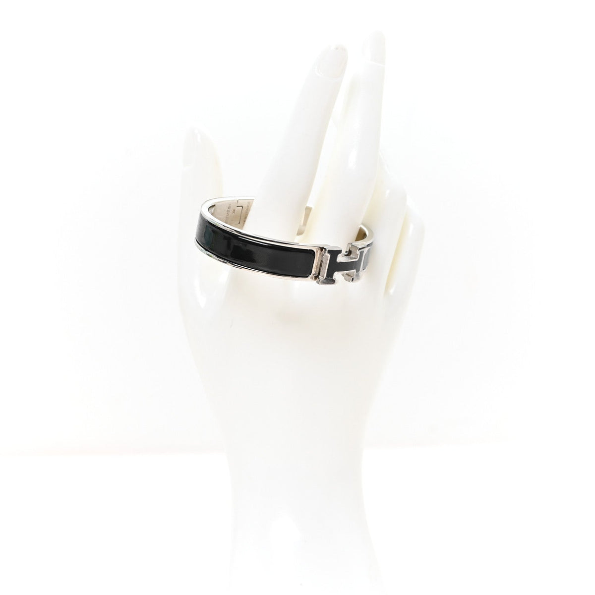 Enamel Narrow Clic Clac H Bracelet PM Black
