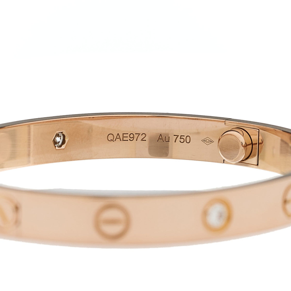 18K Pink Gold 4 Diamond LOVE Bracelet 16