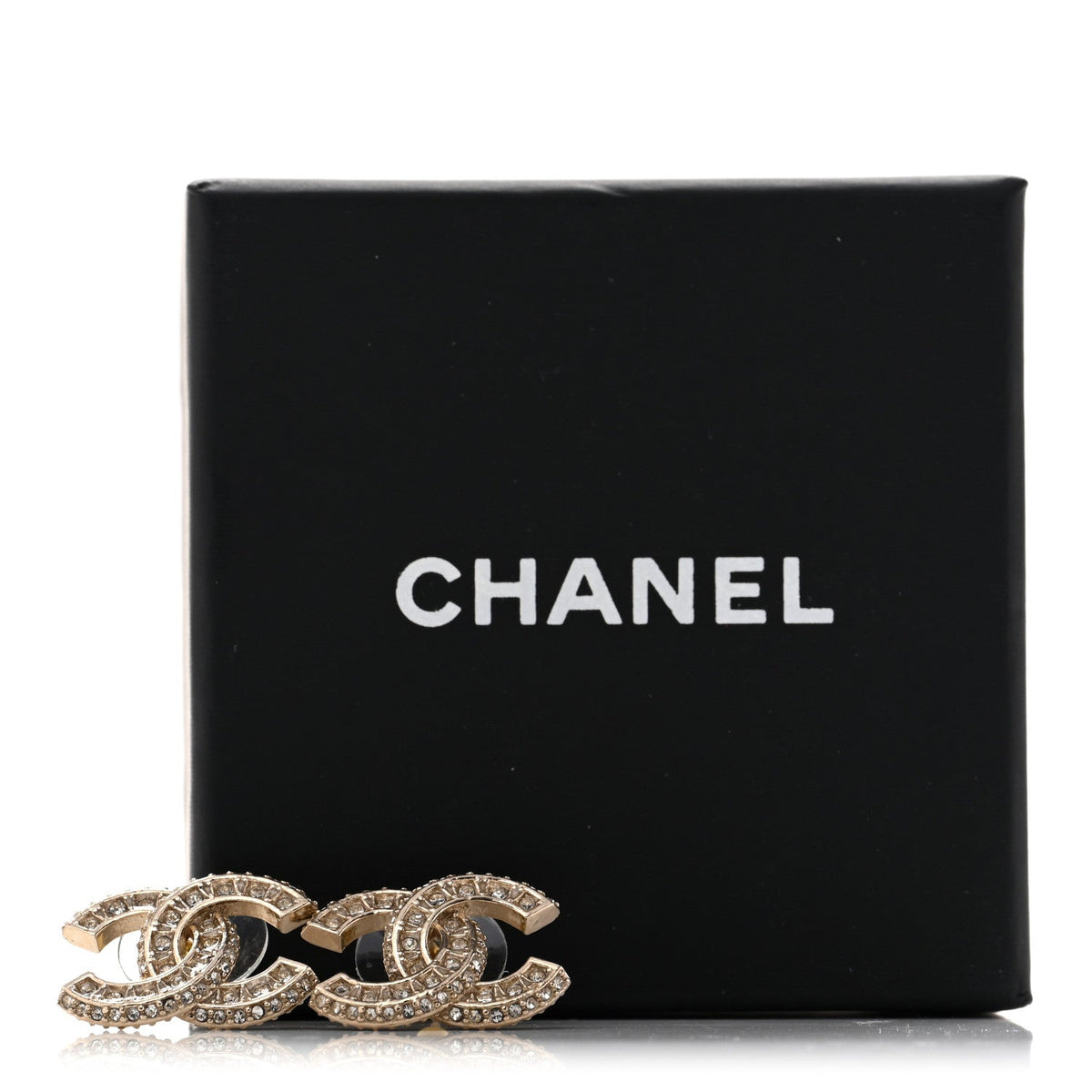 Crystal Timeless CC Earrings Light Gold