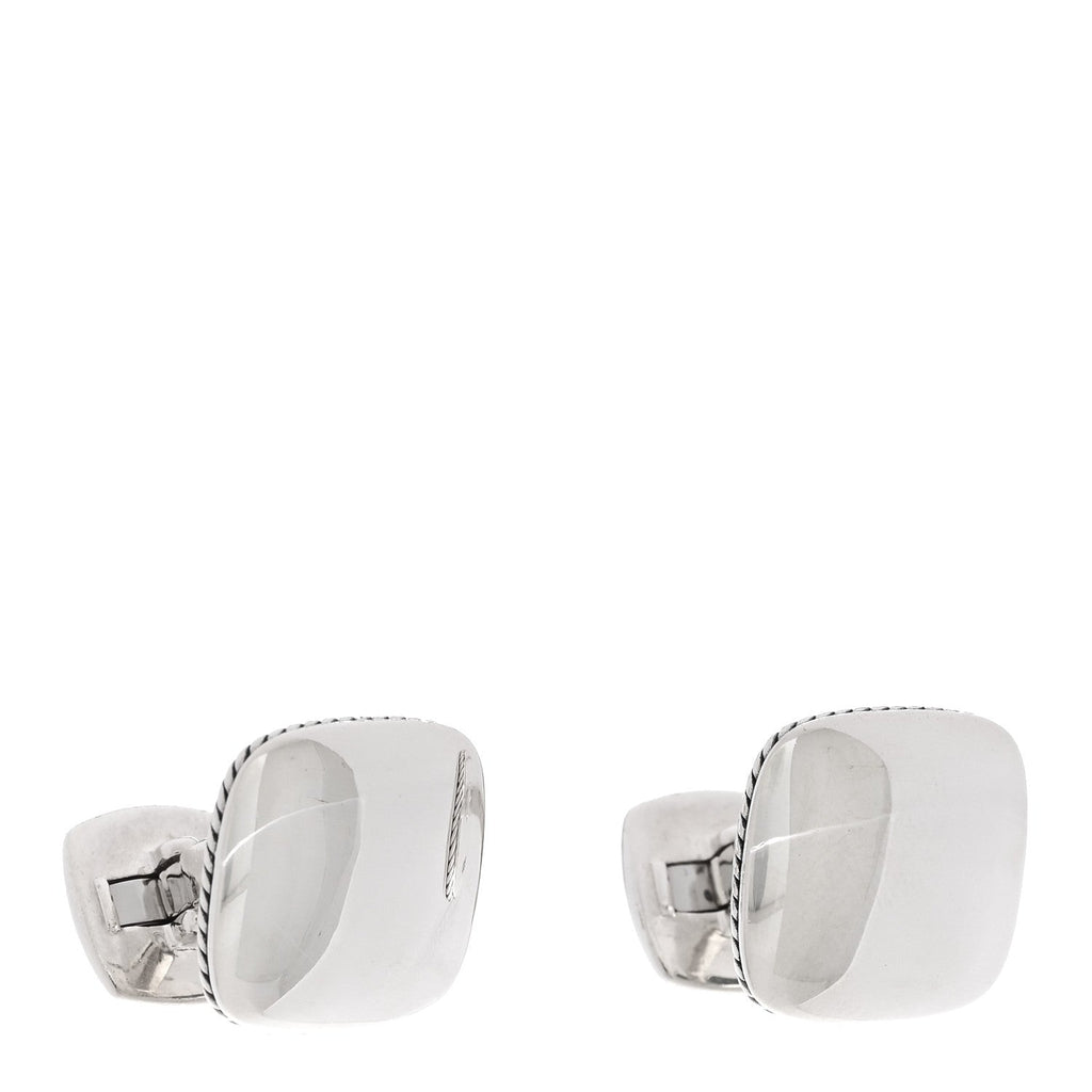 Sterling Silver Streamline Cushion Cufflinks