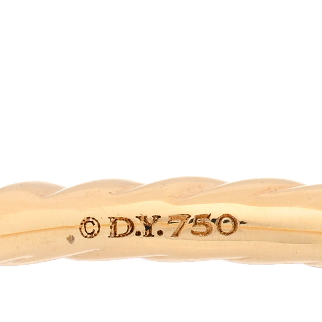 18K Yellow Gold Diamond 2mm Cable Collectibles Band Ring 53 6.5