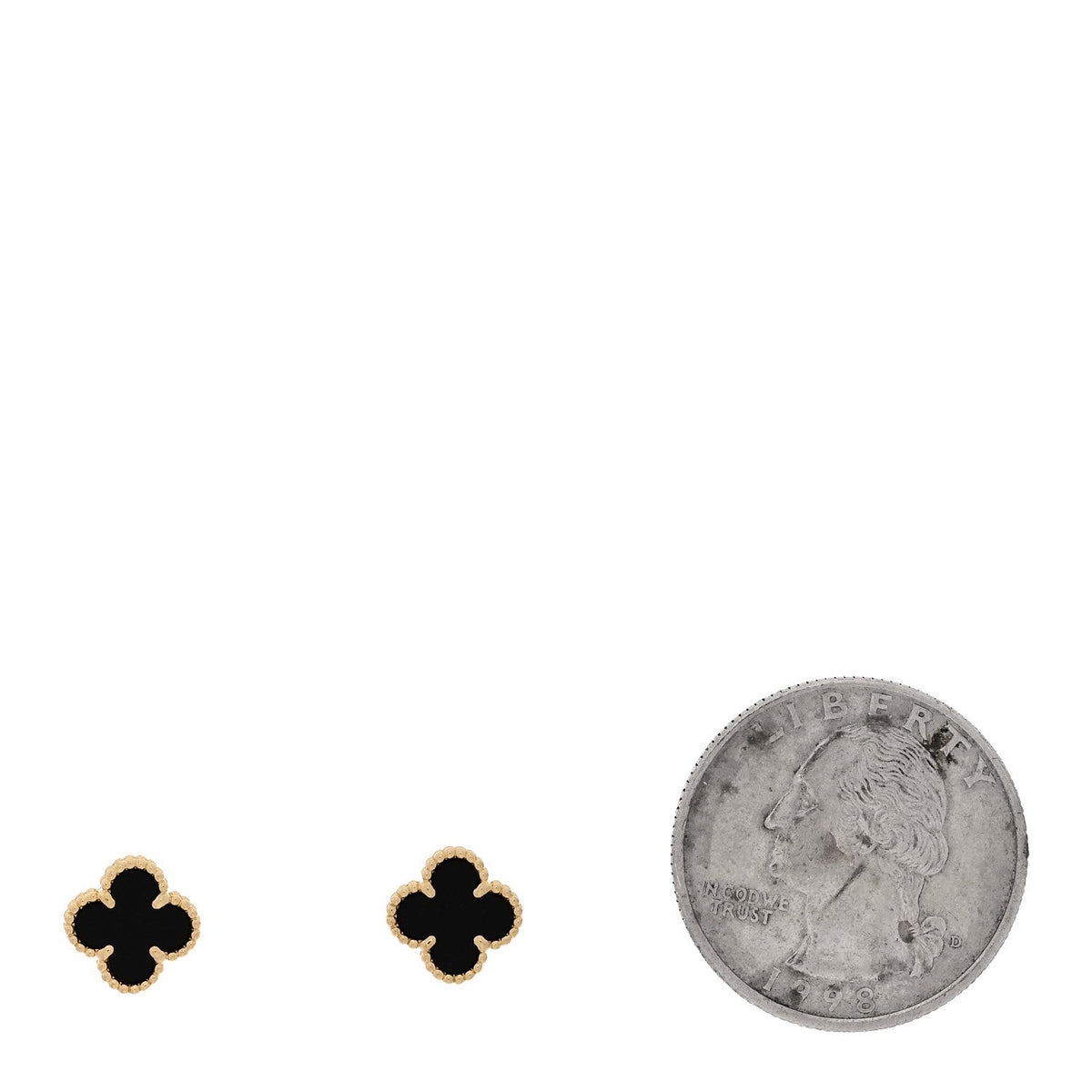 18K Yellow Gold Black Onyx Sweet Alhambra Earrings