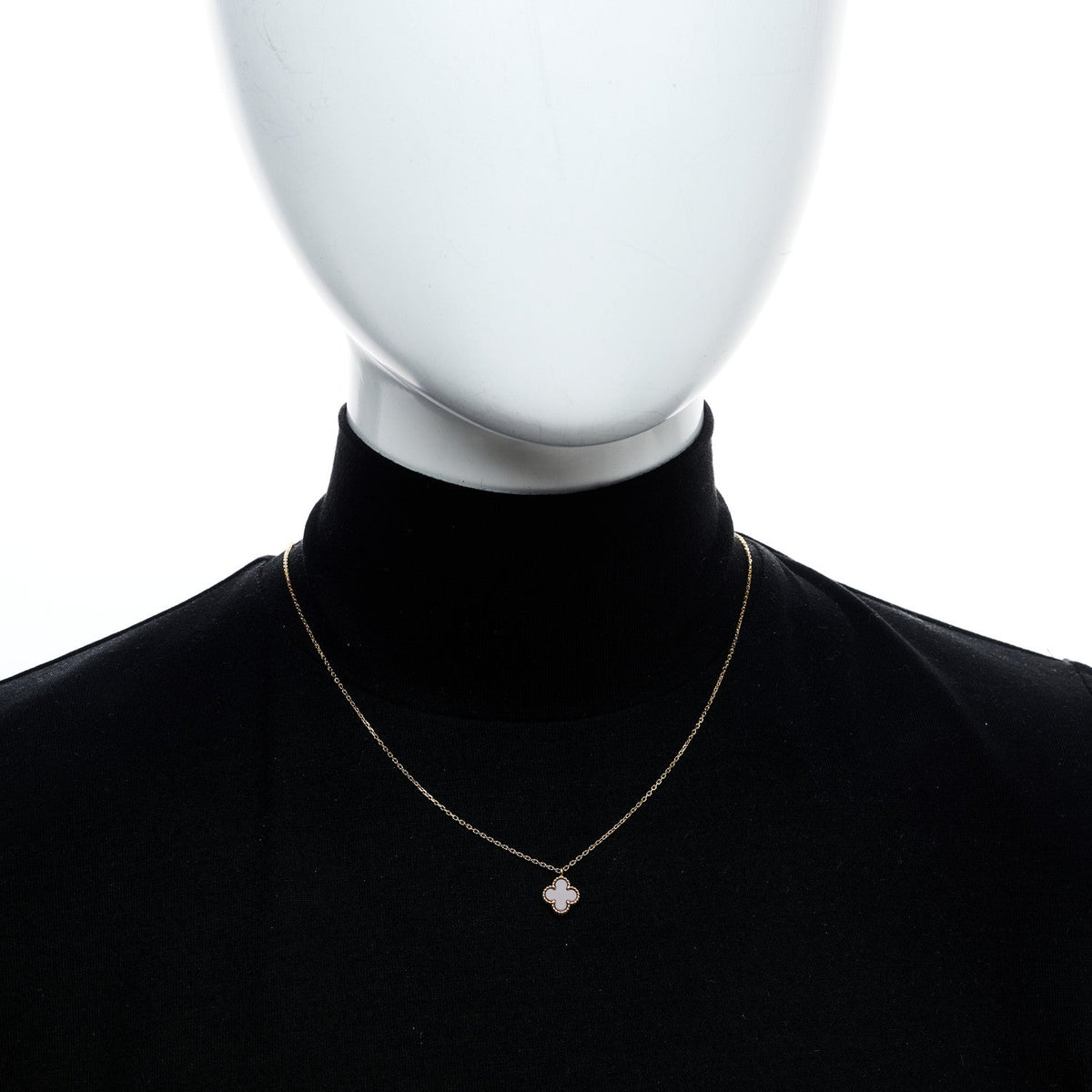 18K Rose Gold Carnelian Sweet Alhambra Pendant Necklace