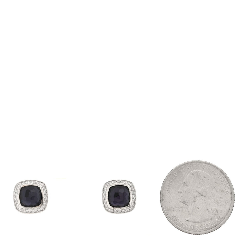 Sterling Silver Diamond Black Orchid 7mm Petite Albion Earrings