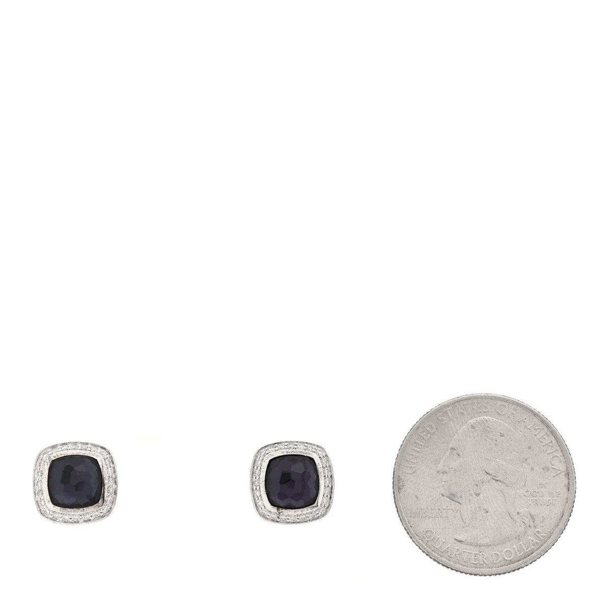 Sterling Silver Diamond Black Orchid 7mm Petite Albion Earrings