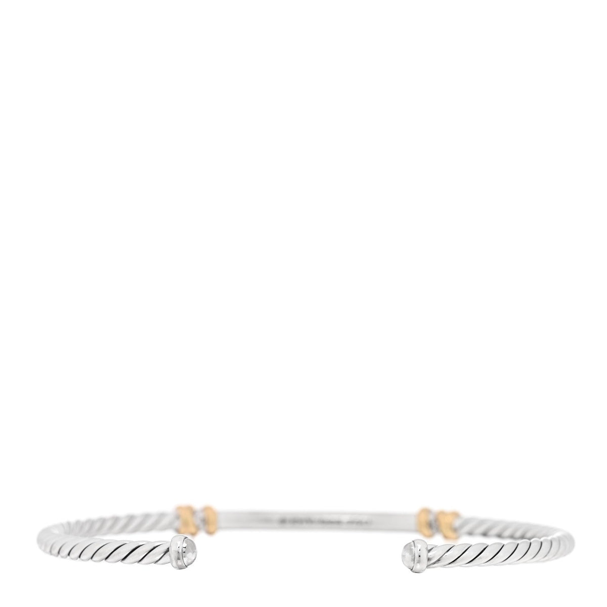 Sterling Silver 18K Yellow Gold Diamond Petite Helena Classic Cable Station Bracelet
