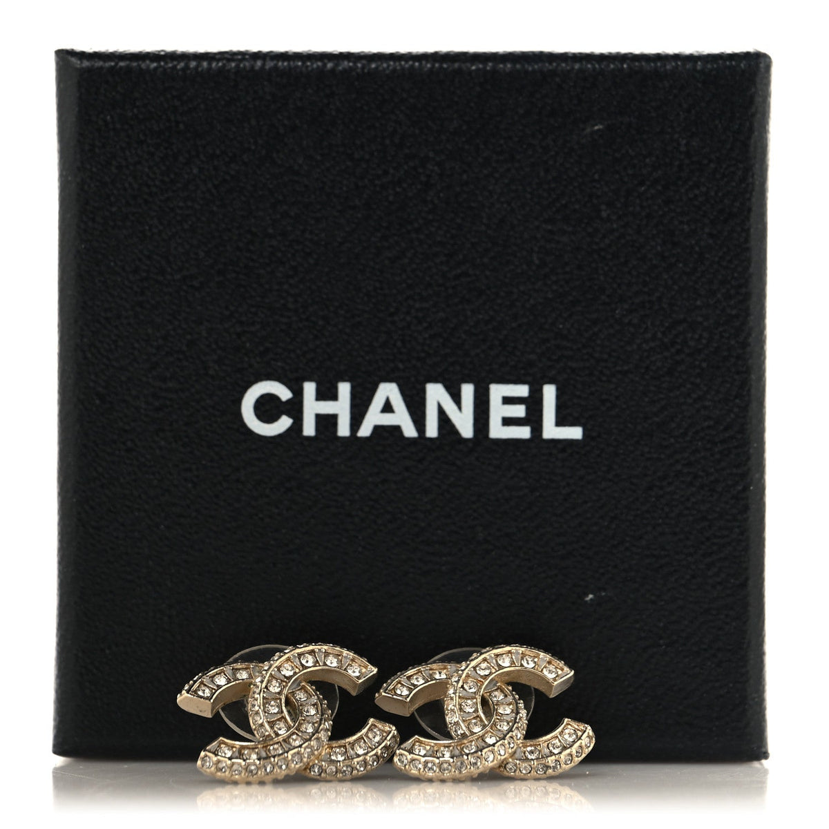 Crystal Timeless CC Earrings Light Gold