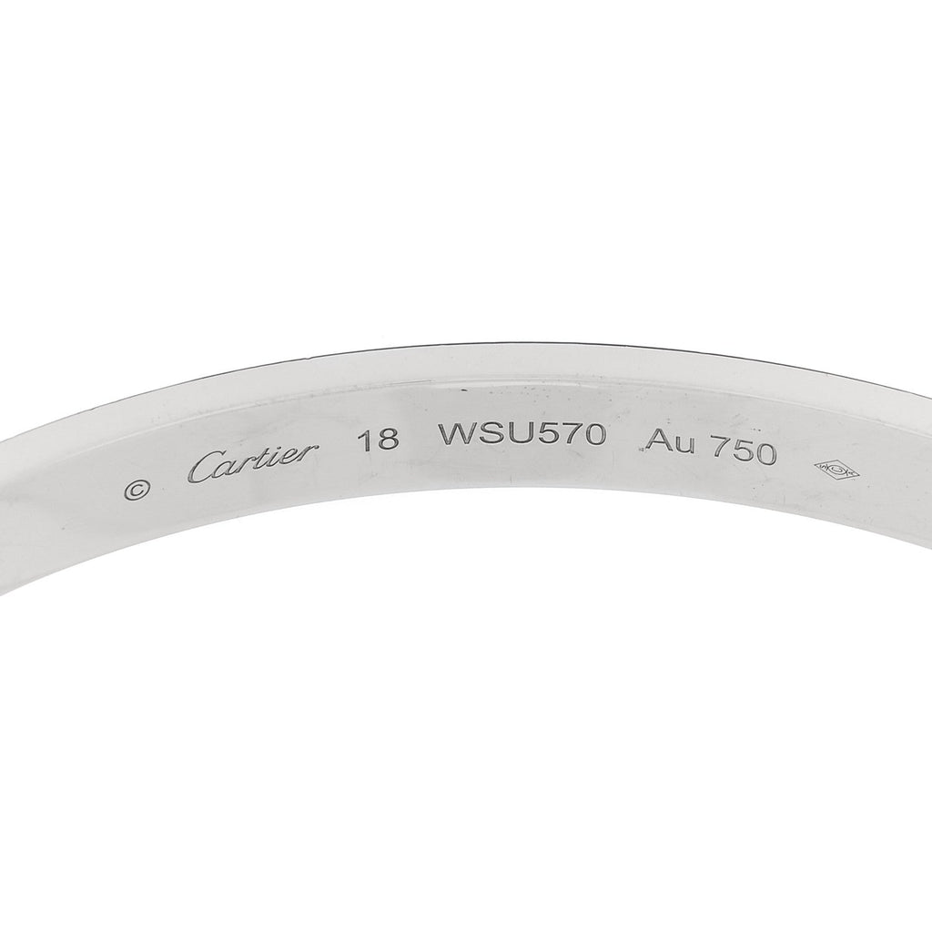 18K White Gold Brushed Finish LOVE Bracelet 18