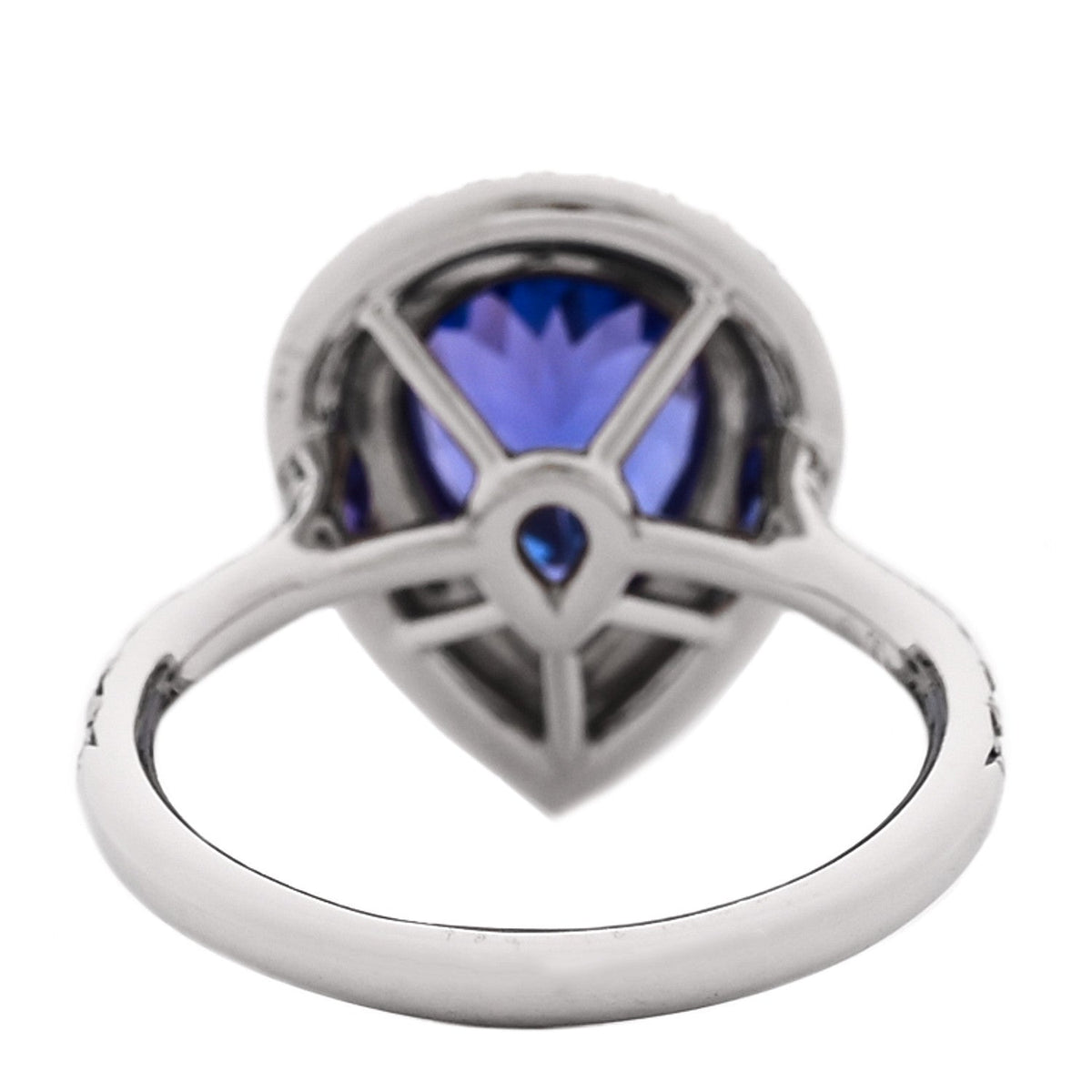Platinum Diamond Tanzanite Soleste Pear Cut Ring 56 7.75