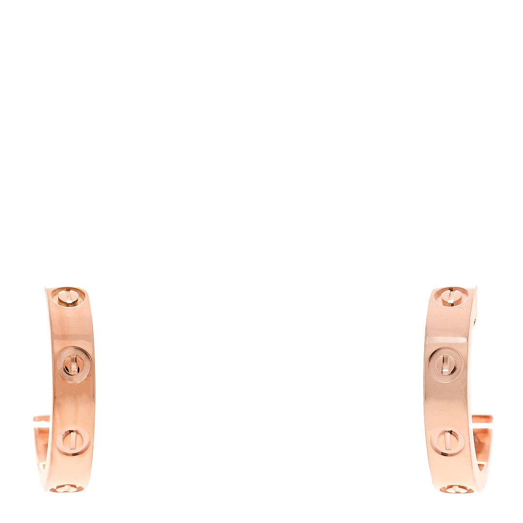 18K Pink Gold Small LOVE Hoop Earrings