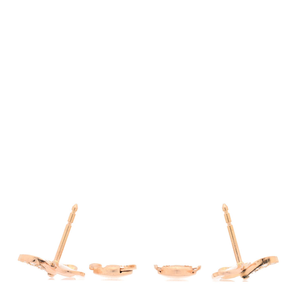 18K Rose Gold Diamond Paper Flowers Earrings
