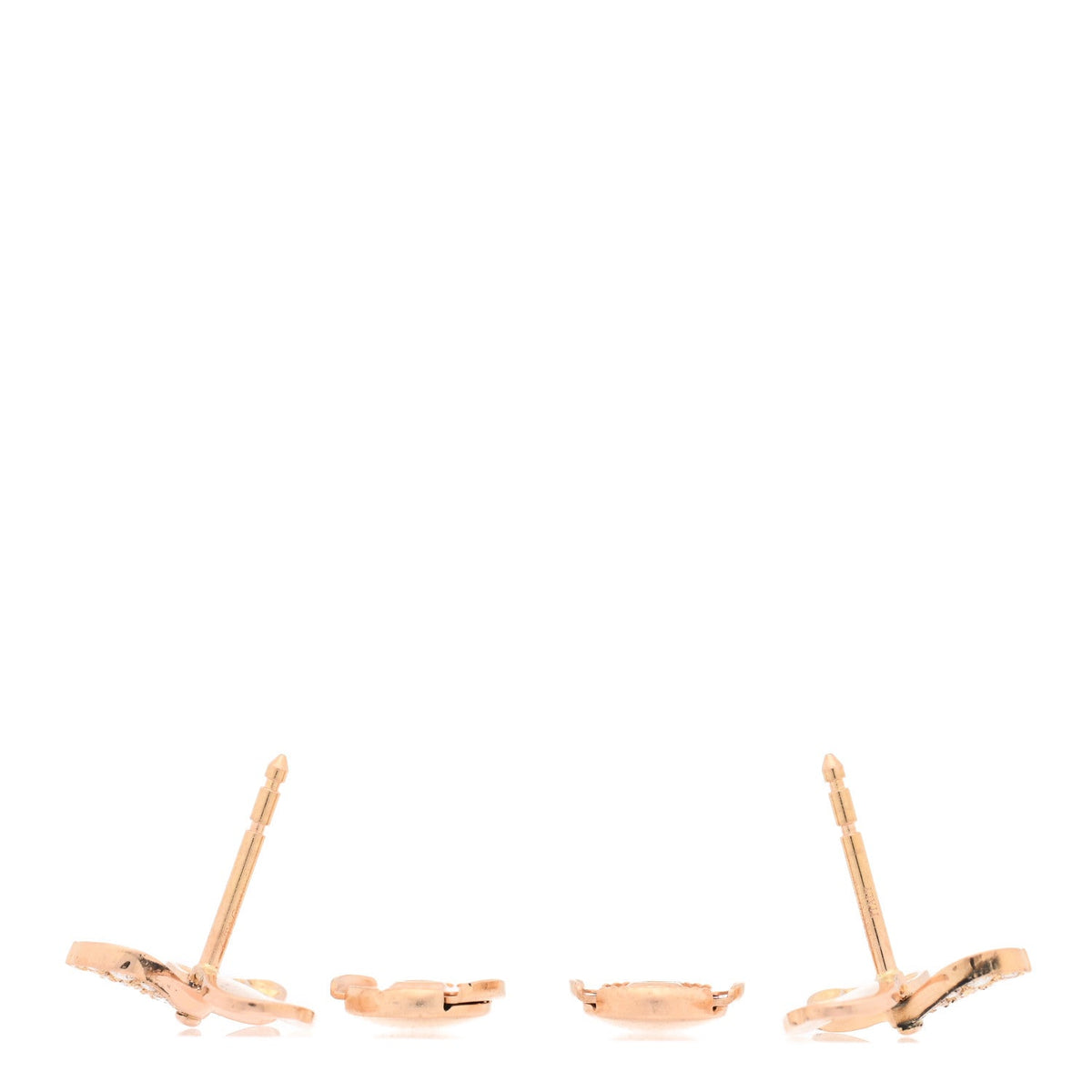 18K Rose Gold Diamond Paper Flowers Earrings