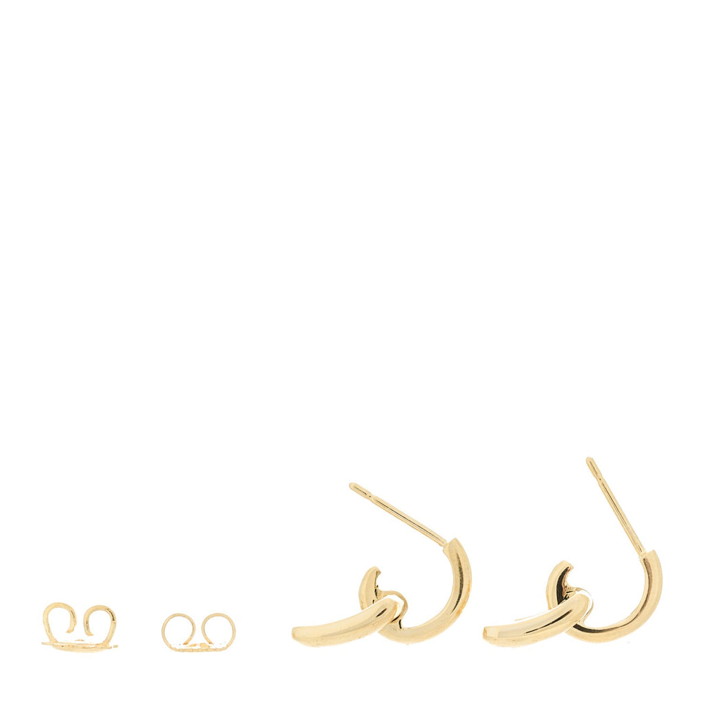 18K Yellow Gold Square Door Knocker Earrings