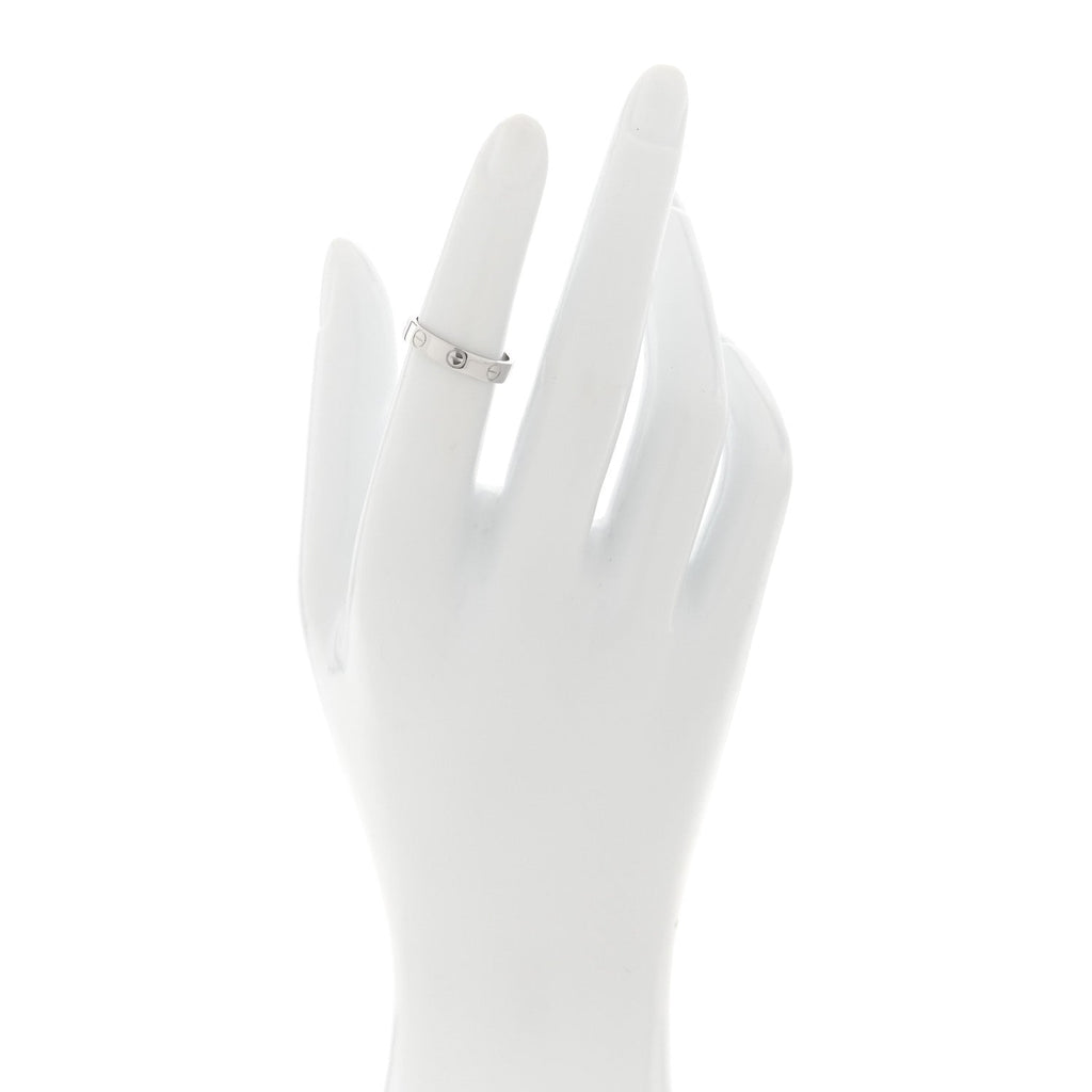 18K White Gold 3.5mm LOVE Wedding Band Ring 49 5