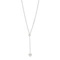 Platinum Diamond Heart Lariat Necklace