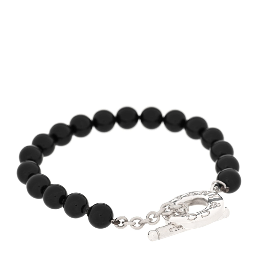 Sterling Silver Black Onyx Bead Toggle Bracelet