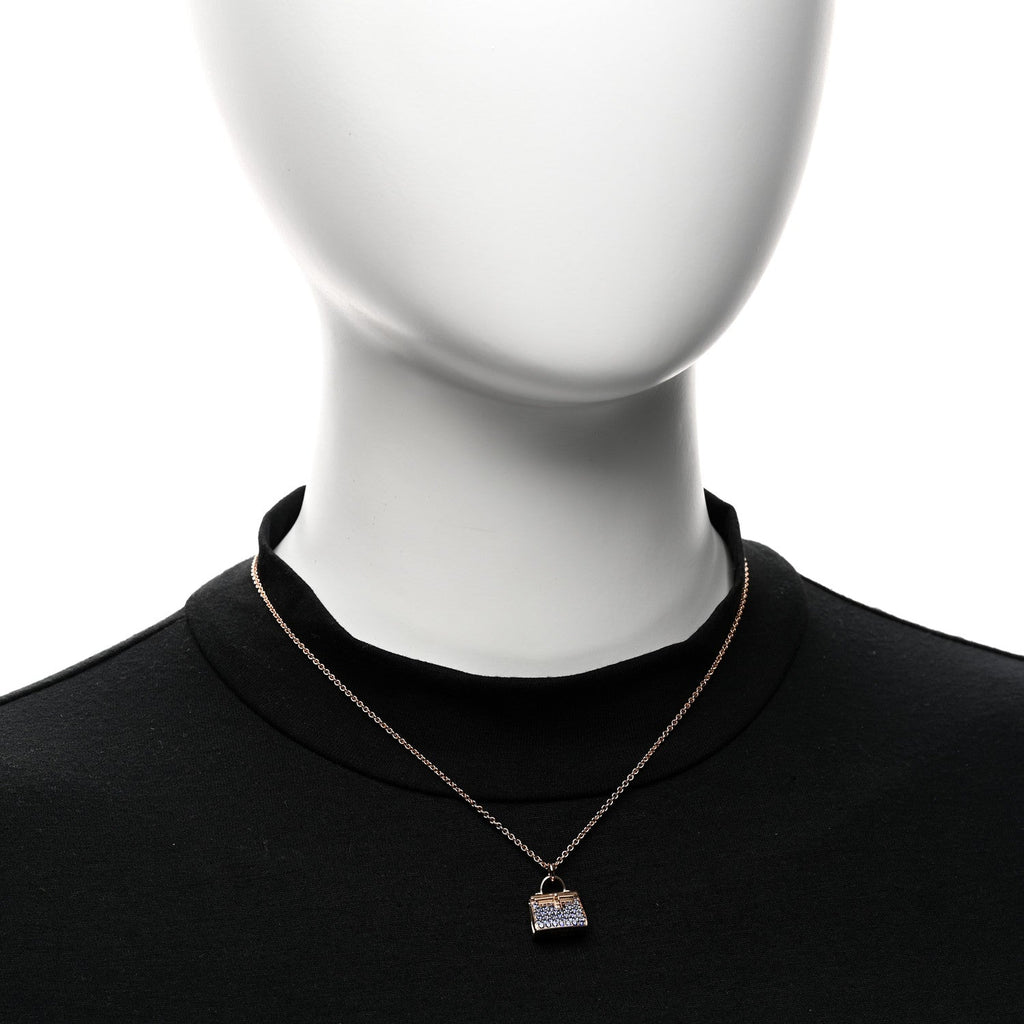 18K Rose Gold Blue Sapphire Kelly Amulettes Pendant Necklace