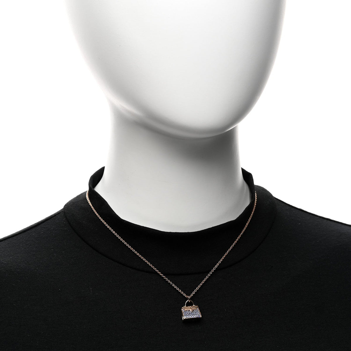18K Rose Gold Blue Sapphire Kelly Amulettes Pendant Necklace
