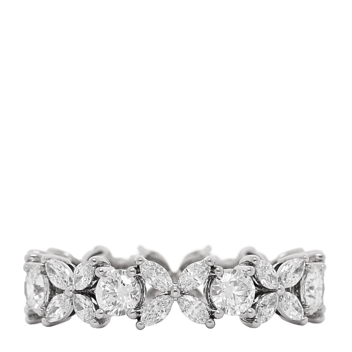 Platinum Diamond Victoria Alternating Band Ring 55 7.25