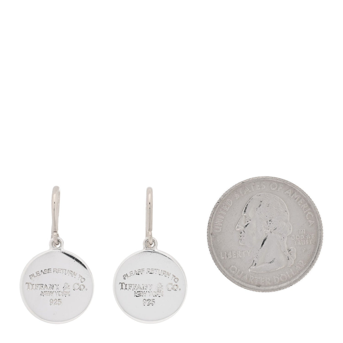 Sterling Silver Return To Tiffany Round Tag Drop Earrings