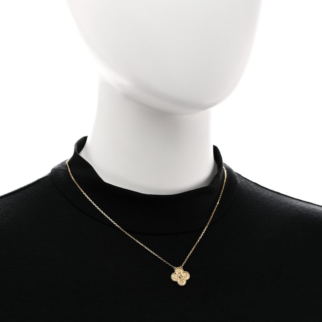 18K Yellow Gold Vintage Alhambra Pendant Necklace