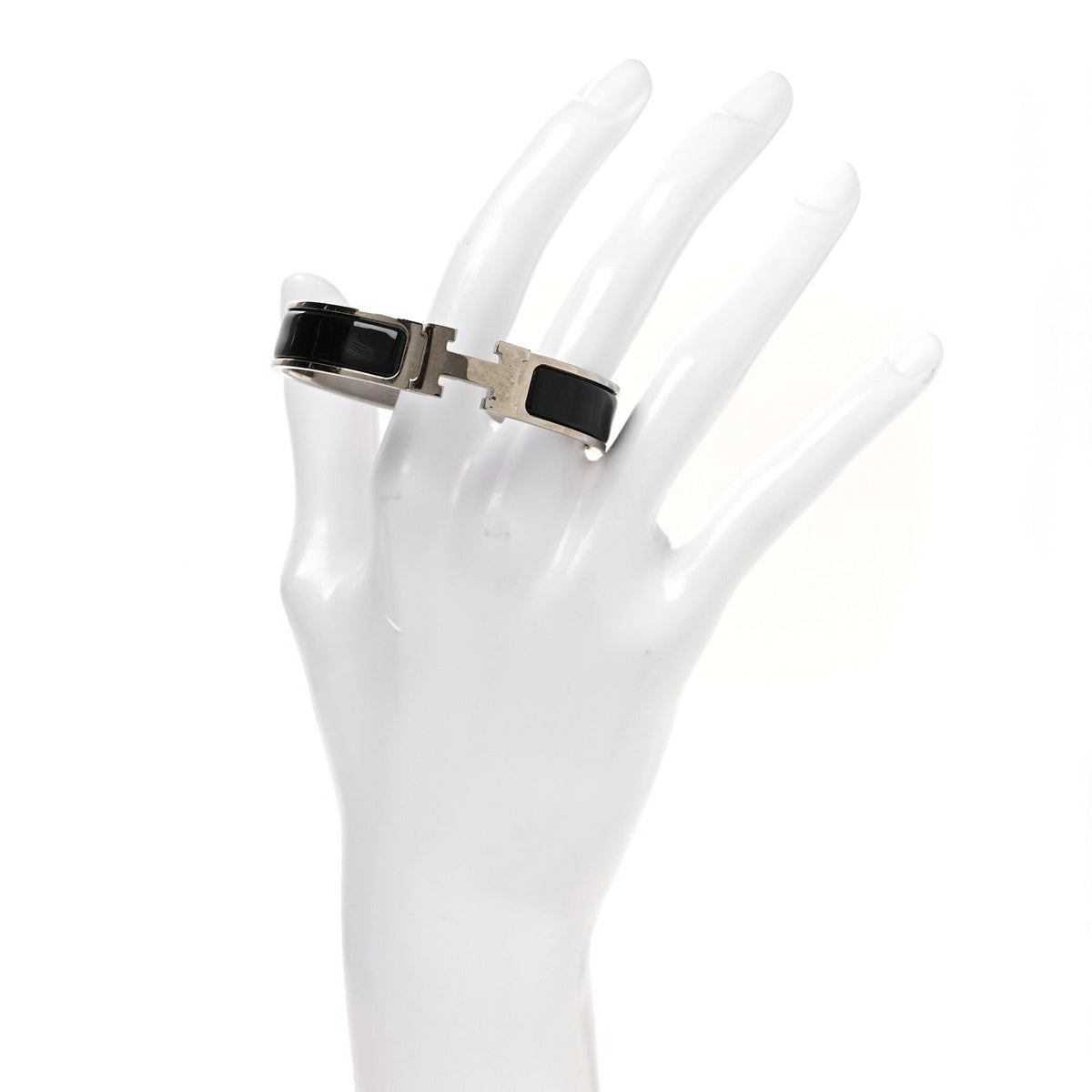 Enamel Narrow Clic Clac H Bracelet PM Black