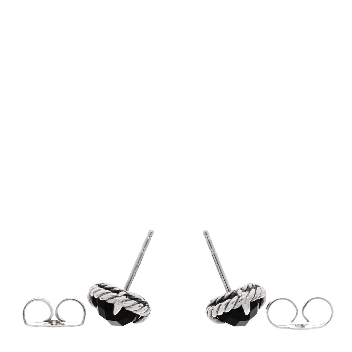 Sterling Silver Black Onyx 8mm Chatelaine Earrings