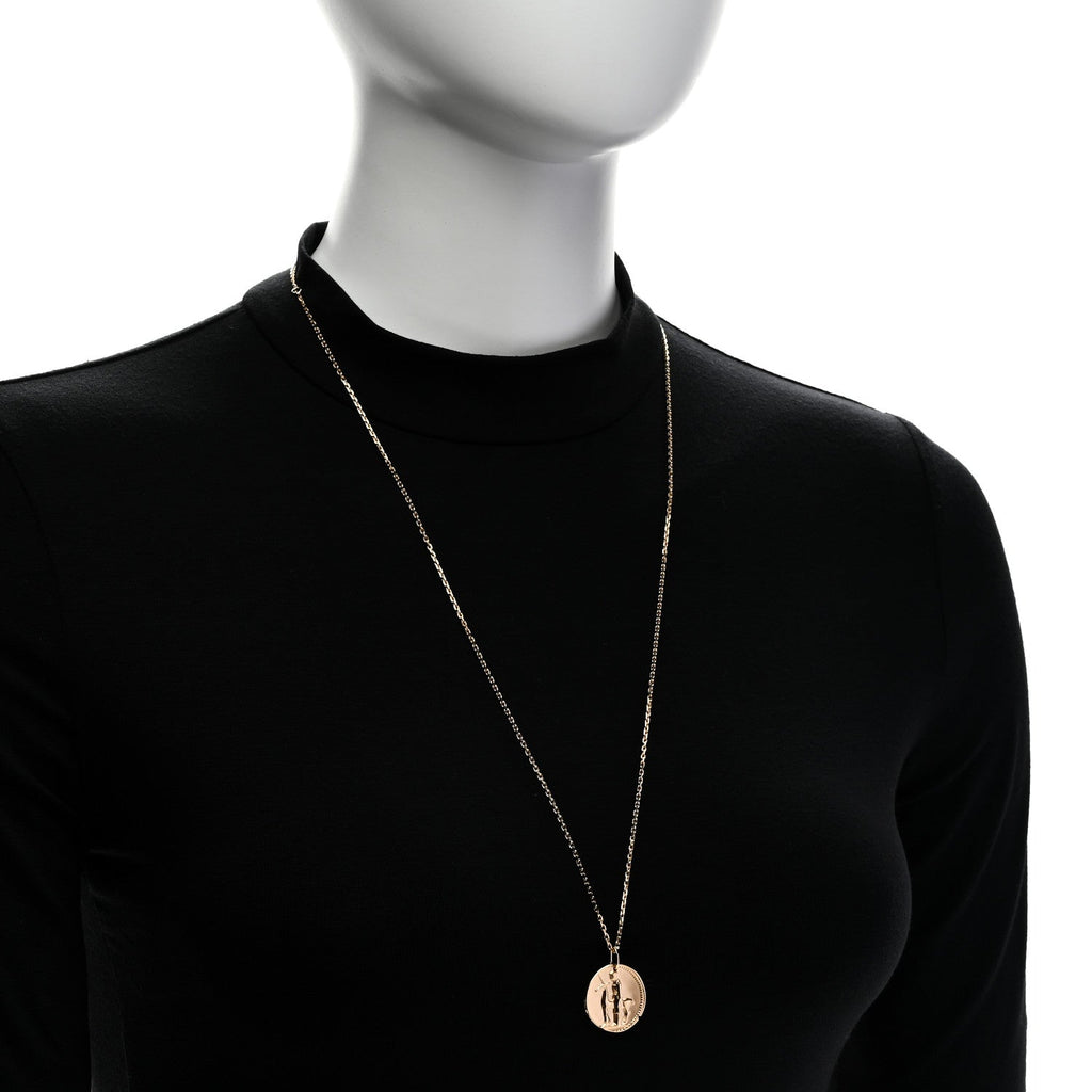 18K Yellow Gold Zodiac Virgo Pendant Necklace