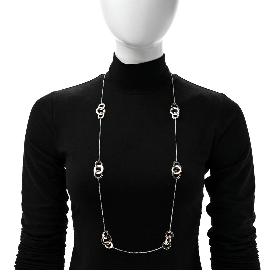 Sterling Silver Rubedo 1837 Interlocking Circles Long Necklace
