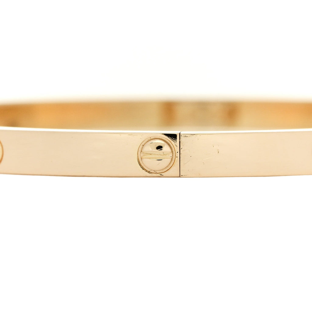 18K Yellow Gold 10 Diamond Small LOVE Bracelet 17