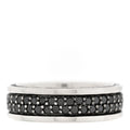 Sterling Silver Black Diamond Streamline Two-Row Band Ring