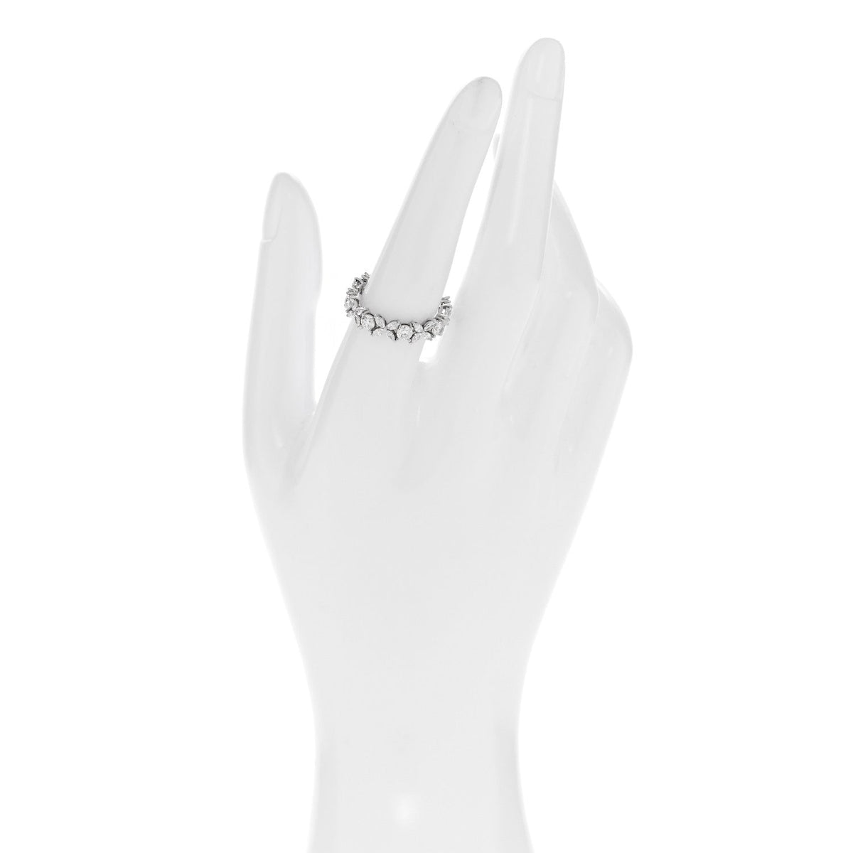 Platinum Diamond Victoria Alternating Band Ring 55 7.25