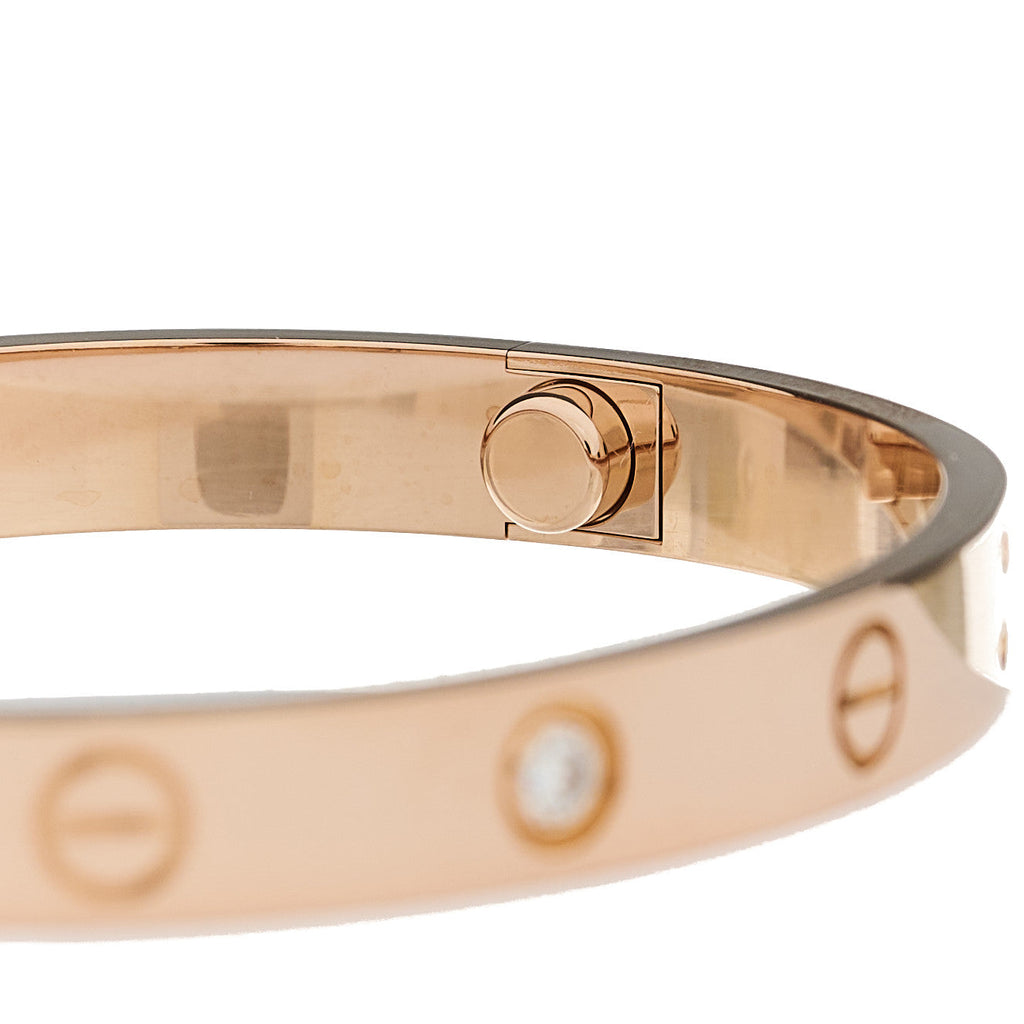 18K Pink Gold 4 Diamond LOVE Bracelet 16
