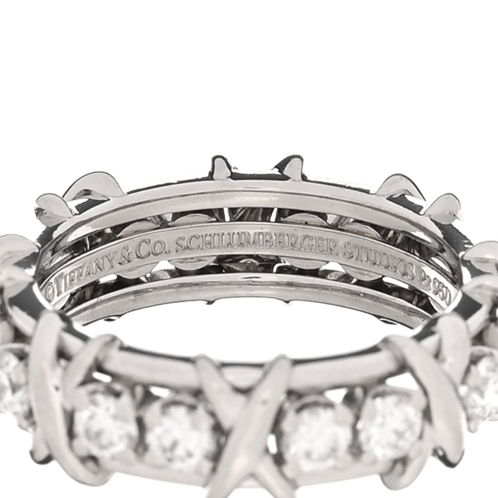 Platinum Diamond Schlumberger Sixteen Stone Ring 52 6