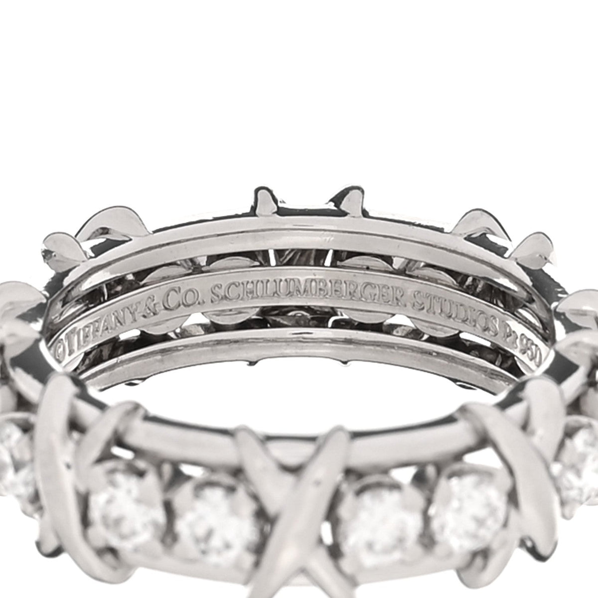 Platinum Diamond Schlumberger Sixteen Stone Ring 52 6
