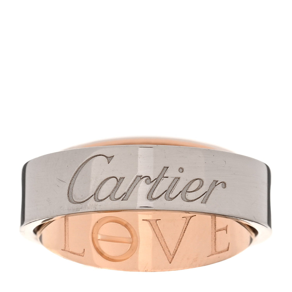 18K White Pink Gold 5.5mm Astro LOVE Ring 50 5.25