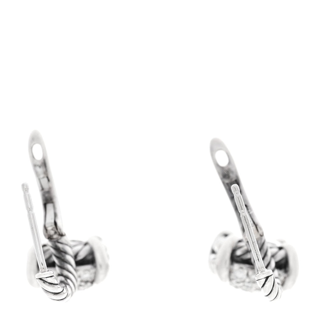 Sterling Silver Diamond 10mm Chatelaine Drop Earrings
